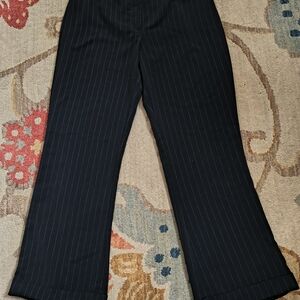 New York & Company Black Pinstripe Wide Leg Pants